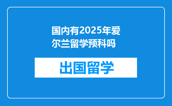 国内有2025年爱尔兰留学预科吗