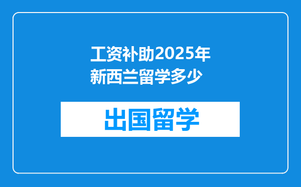 工资补助2025年新西兰留学多少