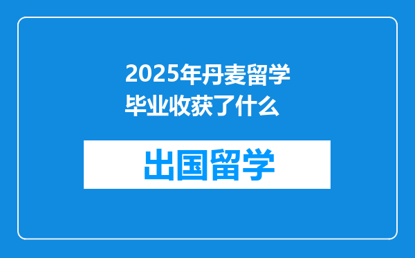 2025年丹麦留学毕业收获了什么