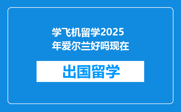 学飞机留学2025年爱尔兰好吗现在