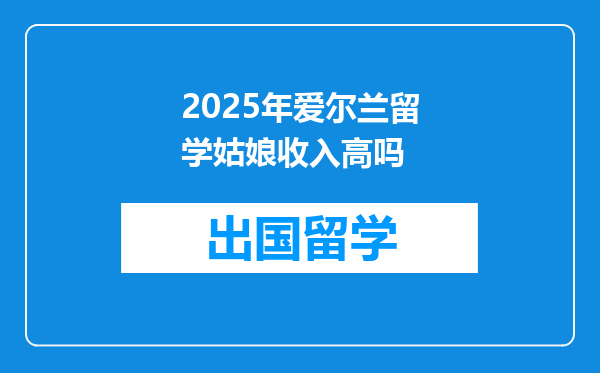 2025年爱尔兰留学姑娘收入高吗