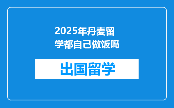 2025年丹麦留学都自己做饭吗