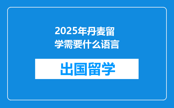 2025年丹麦留学需要什么语言