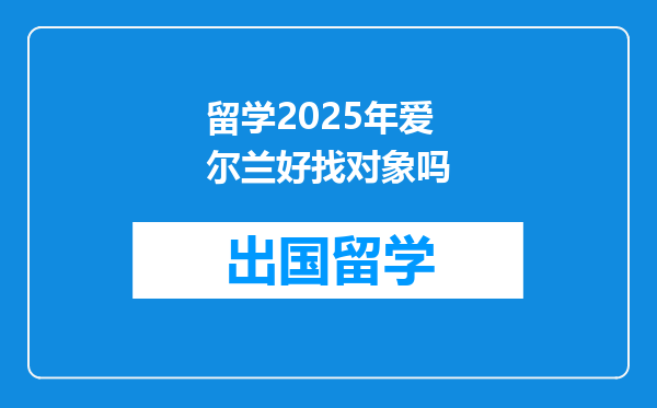 留学2025年爱尔兰好找对象吗