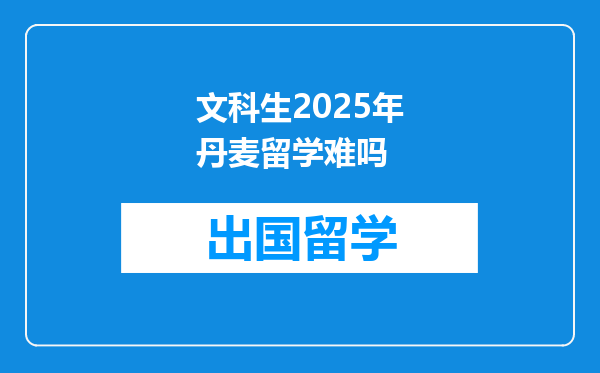 文科生2025年丹麦留学难吗