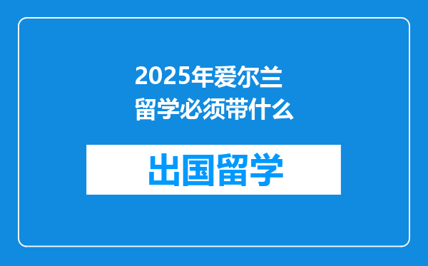 2025年爱尔兰留学必须带什么