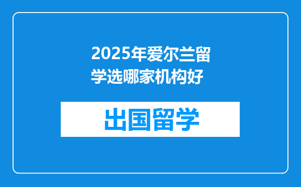 2025年爱尔兰留学选哪家机构好
