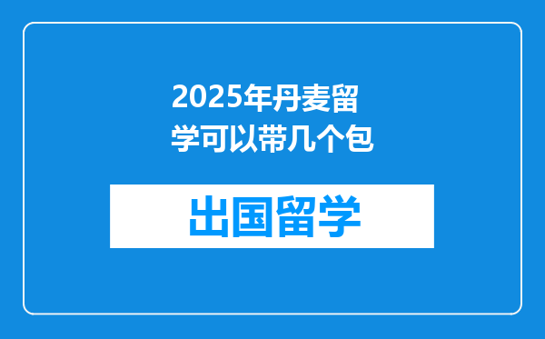2025年丹麦留学可以带几个包
