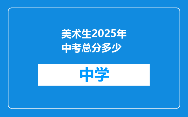 美术生2025年中考总分多少