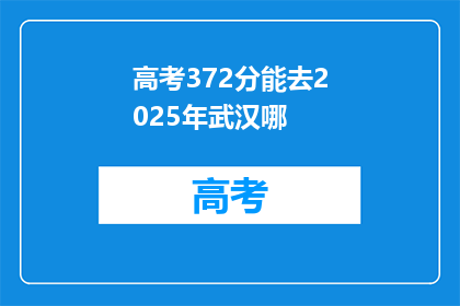 高考372分能去2025年武汉哪