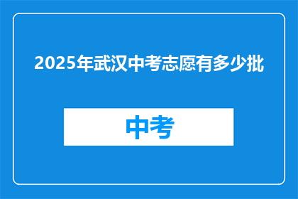 2025年武汉中考志愿有多少批