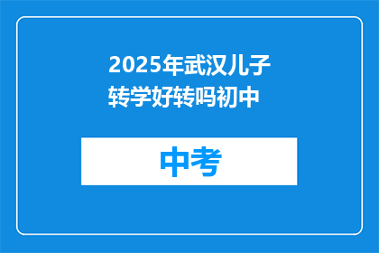 2025年武汉儿子转学好转吗初中