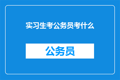 实习生考公务员考什么