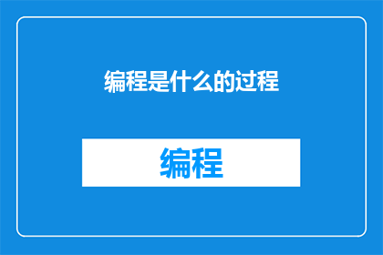 编程是什么的过程