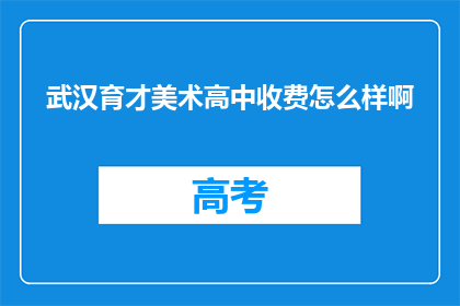 武汉育才美术高中收费怎么样啊