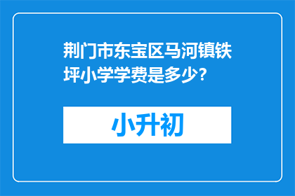 荆门市东宝区马河镇铁坪小学学费是多少？