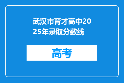武汉市育才高中2025年录取分数线