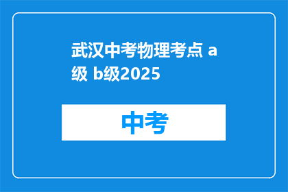武汉中考物理考点 a级 b级2025
