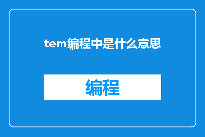 tem编程中是什么意思