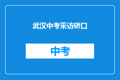 武汉中考采访硚口