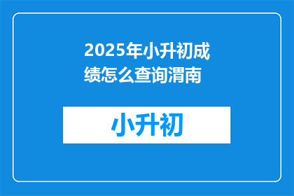 2025年小升初成绩怎么查询渭南