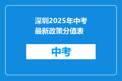 深圳2025年中考最新政策分值表(2025年深圳中考新政：分值表如何影响考生？)