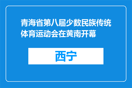 青海省第八届少数民族传统体育运动会在黄南开幕