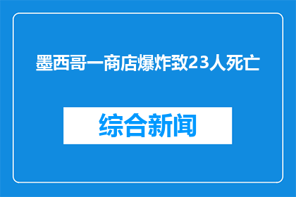 墨西哥一商店爆炸致23人死亡