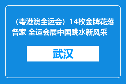 （粤港澳全运会）14枚金牌花落各家 全运会展中国跳水新风采