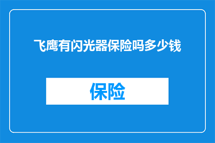 飞鹰有闪光器保险吗多少钱(飞鹰是否提供闪光器保险？费用如何计算？)