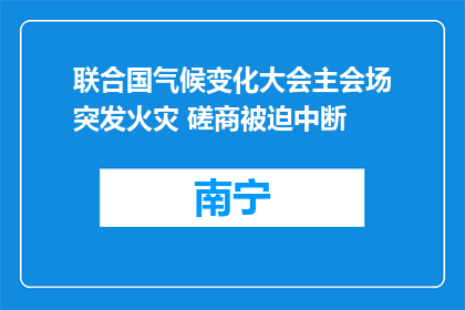 联合国气候变化大会主会场突发火灾 磋商被迫中断