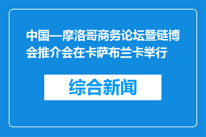 中国—摩洛哥商务论坛暨链博会推介会在卡萨布兰卡举行