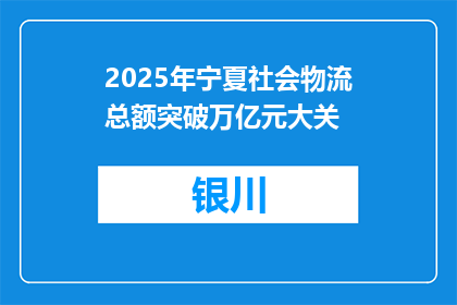 2025年宁夏社会物流总额突破万亿元大关