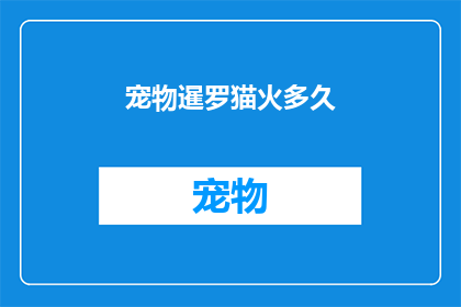 宠物暹罗猫火多久(宠物暹罗猫的热度能持续多久？)