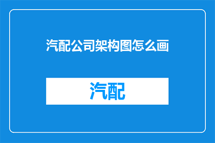 汽配公司架构图怎么画(如何绘制汽配公司架构图？)