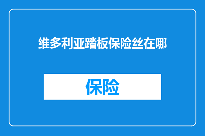 维多利亚踏板保险丝在哪(维多利亚踏板保险丝的确切位置在哪里？)