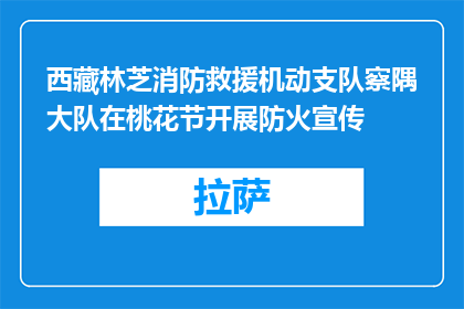 西藏林芝消防救援机动支队察隅大队在桃花节开展防火宣传