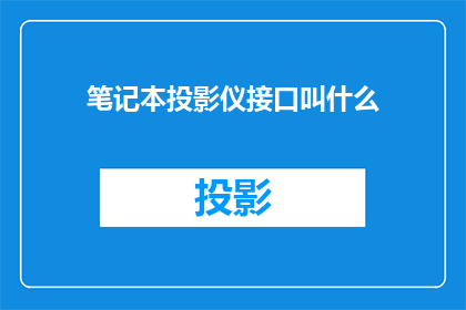 笔记本投影仪接口叫什么