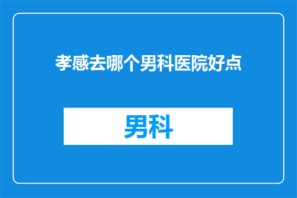 孝感去哪个男科医院好点(孝感地区男科医院选择指南：哪个医院在男科领域表现更为出色？)