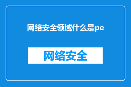 网络安全领域什么是pe(网络安全领域：什么是PE？)