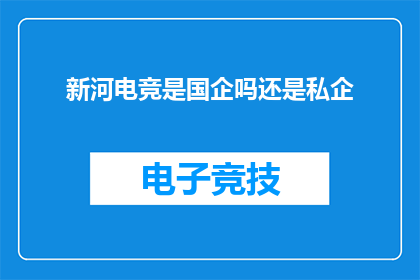 新河电竞是国企吗还是私企(新河电竞是国有企业还是私营企业？)