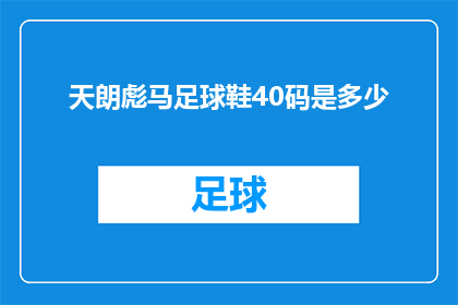 天朗彪马足球鞋40码是多少(天朗彪马足球鞋40码是多少？)