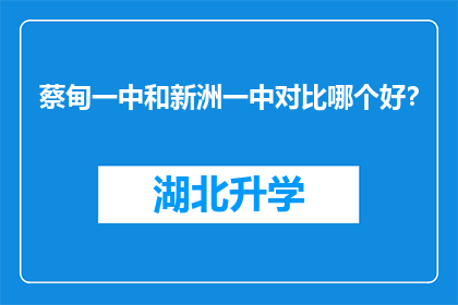 蔡甸一中和新洲一中对比哪个好？(蔡甸一中与新洲一中：教育质量的比较分析，哪个学校更适合你？)
